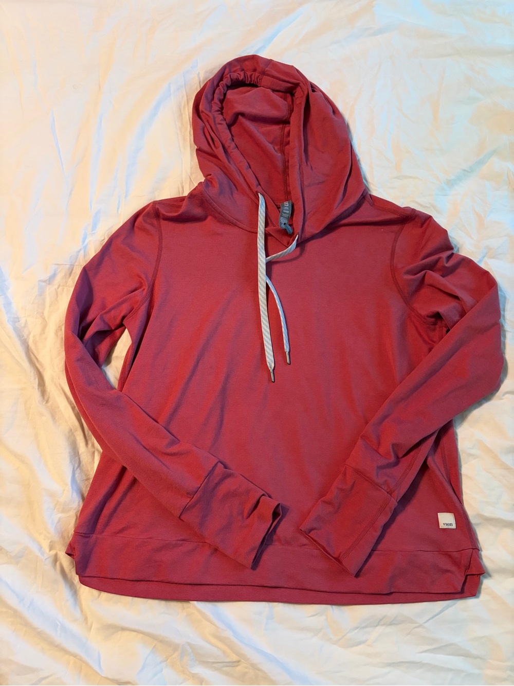 Vuori women's hooded pullover - berry red